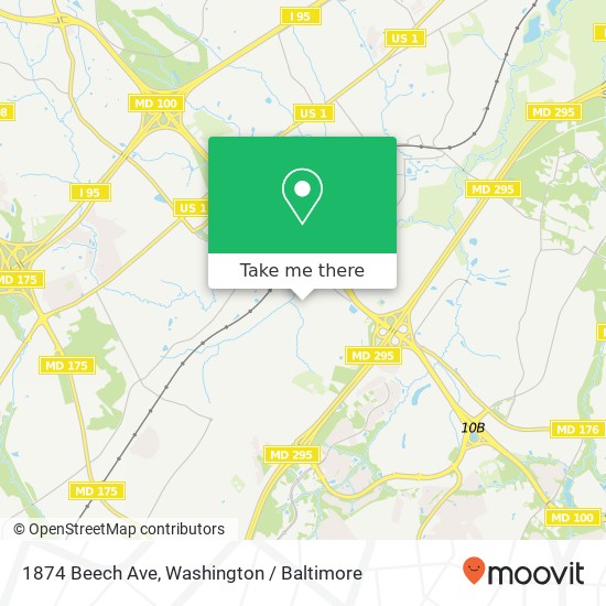 Mapa de 1874 Beech Ave, Hanover, MD 21076