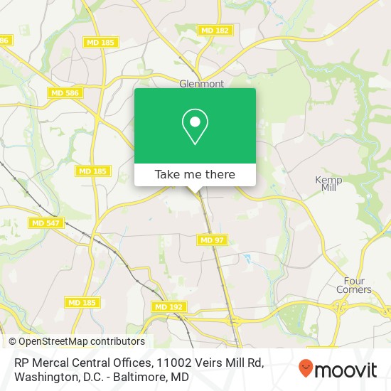 Mapa de RP Mercal Central Offices, 11002 Veirs Mill Rd