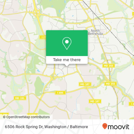 Mapa de 6506 Rock Spring Dr, Bethesda, MD 20817