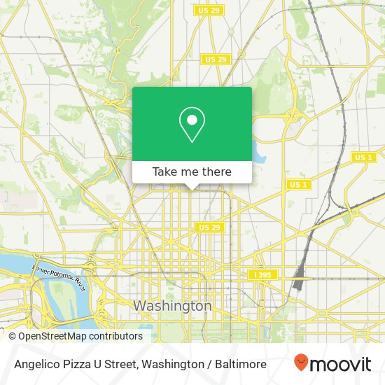 Angelico Pizza U Street, 1344 U St NW map