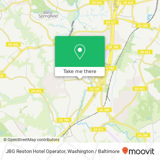 Mapa de JBG Reston Hotel Operator, 7631 Fullerton Rd