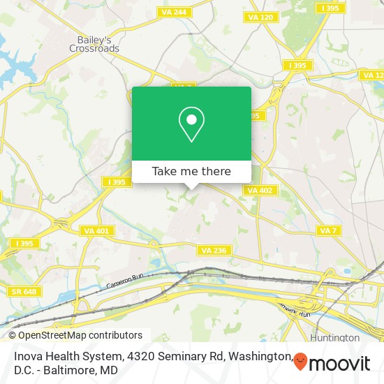 Mapa de Inova Health System, 4320 Seminary Rd
