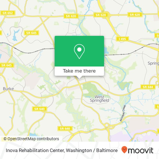 Mapa de Inova Rehabilitation Center