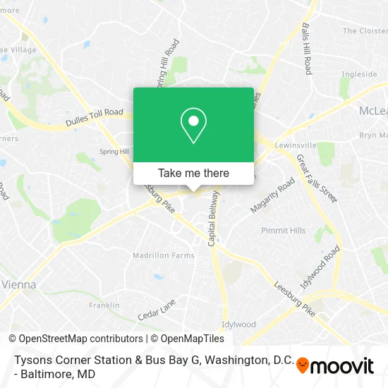 Tysons Corner Station & Bus Bay G map