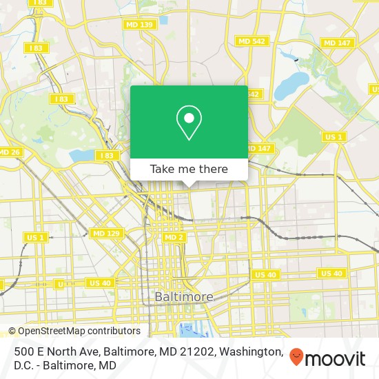 500 E North Ave, Baltimore, MD 21202 map