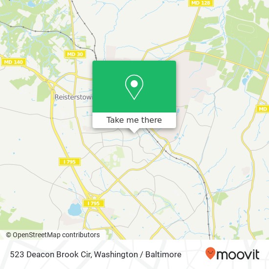 Mapa de 523 Deacon Brook Cir, Reisterstown (REISTERSTOWN), MD 21136