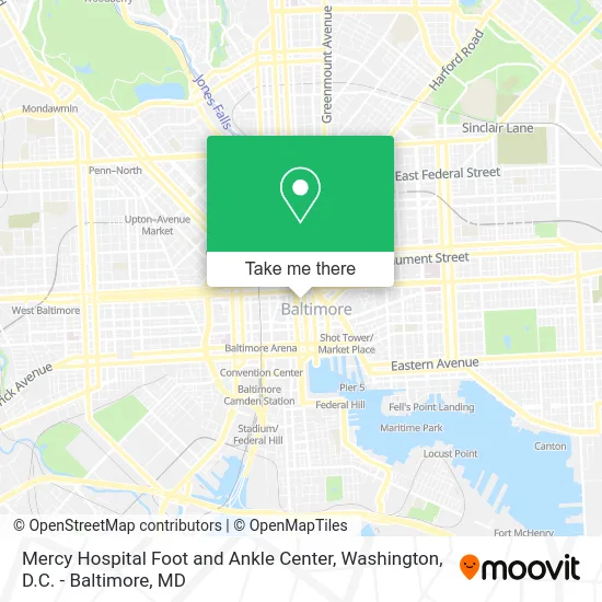 Mercy Hospital Foot and Ankle Center map