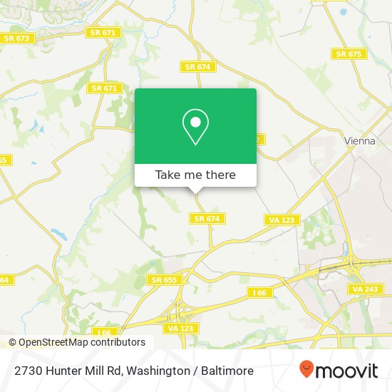 Mapa de 2730 Hunter Mill Rd, Oakton, VA 22124