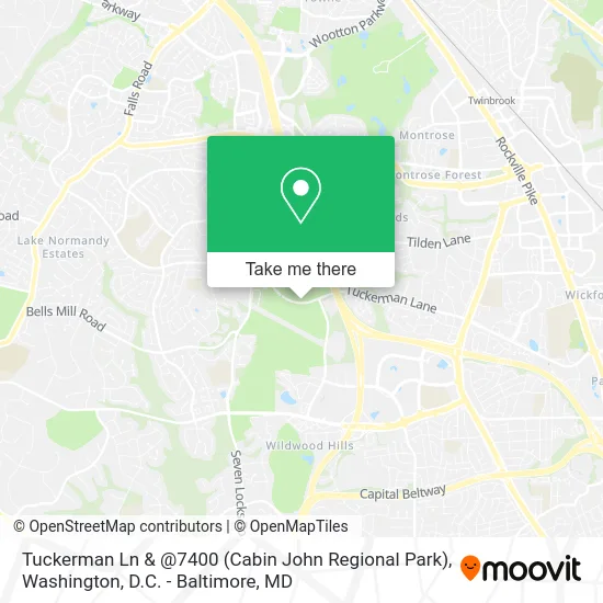 Tuckerman Ln & @7400 (Cabin John Regional Park) map
