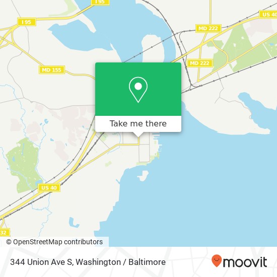 Mapa de 344 Union Ave S, Havre de Grace, MD 21078