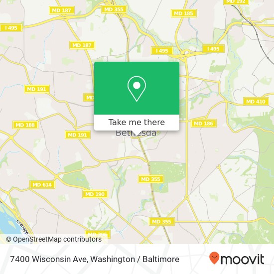 Mapa de 7400 Wisconsin Ave, Bethesda, MD 20814