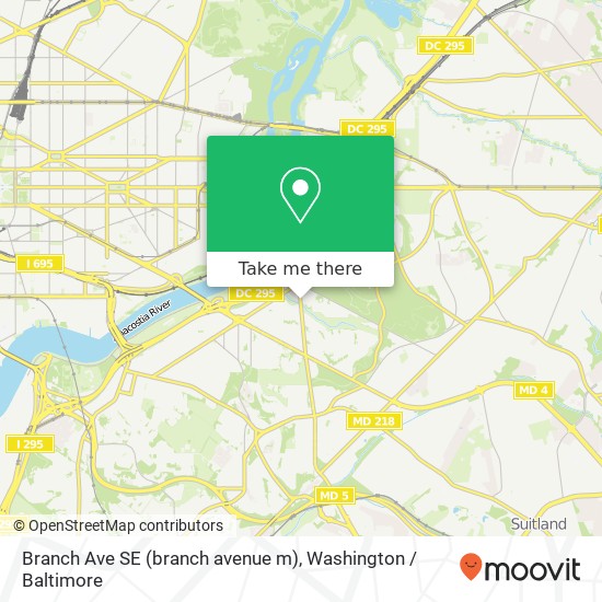 Mapa de Branch Ave SE (branch avenue m), Washington, DC 20019