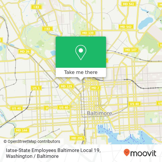 Iatse-State Employees Baltimore Local 19, 1111 Park Ave map