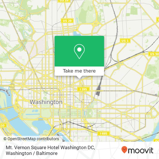 Mapa de Mt. Vernon Square Hotel Washington DC, 400 M St NW