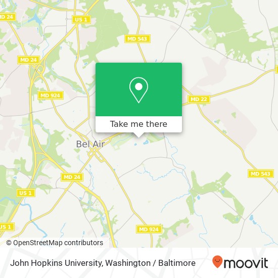 Mapa de John Hopkins University, 701 E Churchville Rd