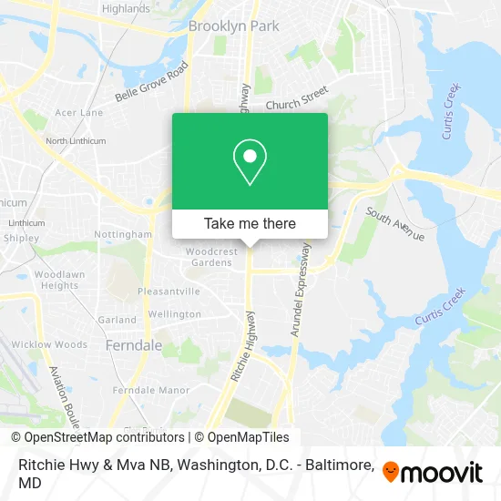 Ritchie Hwy & Mva NB map