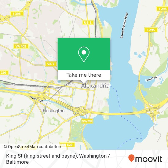 Mapa de King St (king street and payne), Alexandria, VA 22314