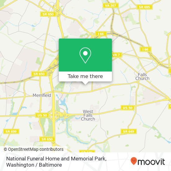 National Funeral Home and Memorial Park, 7482 Lee Hwy map