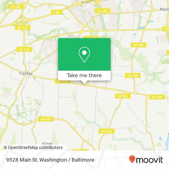 Mapa de 9528 Main St, Fairfax, VA 22031