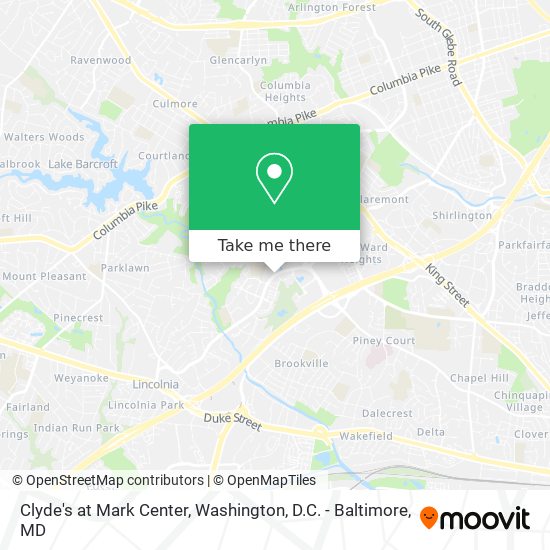 Clyde's at Mark Center map