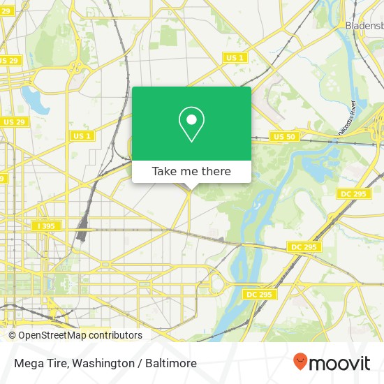 Mega Tire, 1301 Bladensburg Rd NE map