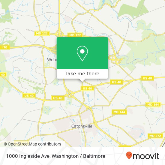 Mapa de 1000 Ingleside Ave, Catonsville, MD 21228