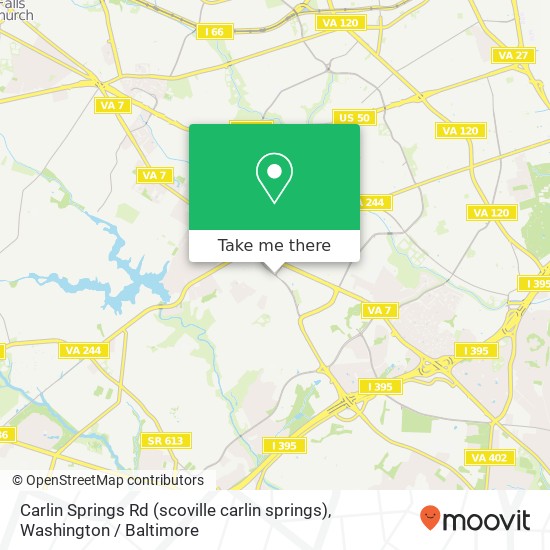 Mapa de Carlin Springs Rd (scoville carlin springs), Falls Church, VA 22041