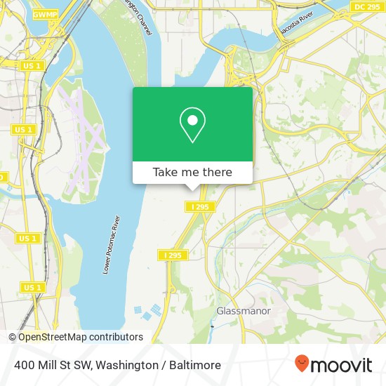 Mapa de 400 Mill St SW, Washington, DC 20032