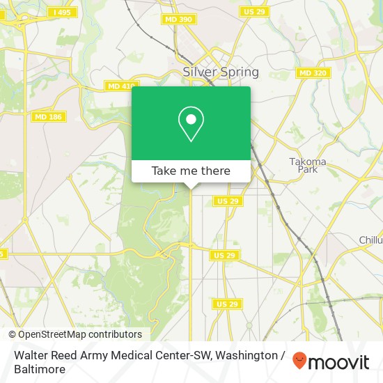 Mapa de Walter Reed Army Medical Center-SW