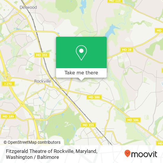 Mapa de Fitzgerald Theatre of Rockville, Maryland