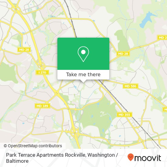 Mapa de Park Terrace Apartments Rockville, 500 Mount Vernon Pl