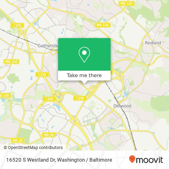 Mapa de 16520 S Westland Dr, Gaithersburg, MD 20877