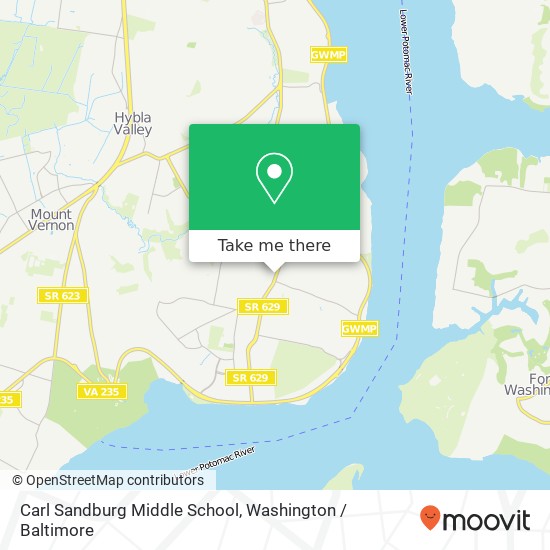 Carl Sandburg Middle School, 8428 Fort Hunt Rd map