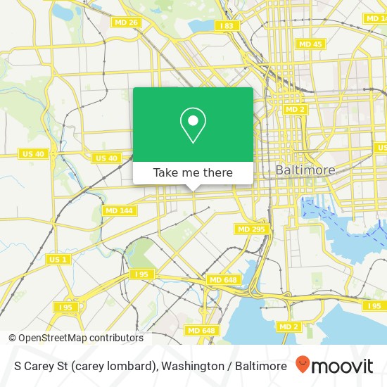 Mapa de S Carey St (carey lombard), Baltimore, MD 21223
