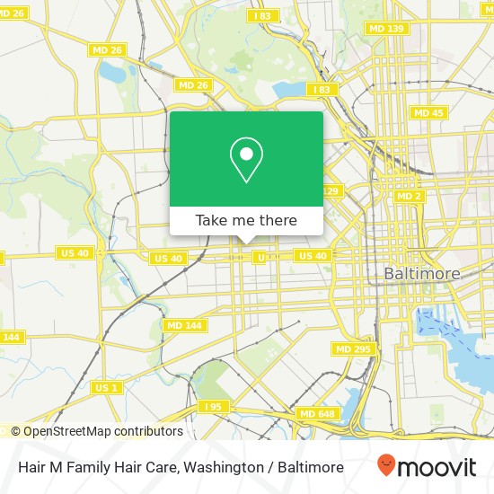 Mapa de Hair M Family Hair Care, 1701 Edmondson Ave