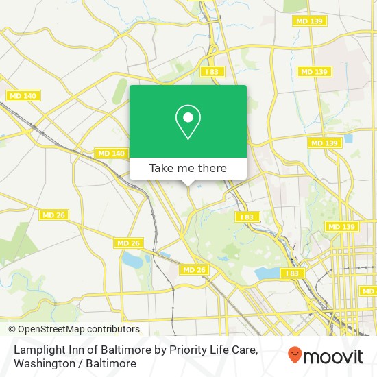 Mapa de Lamplight Inn of Baltimore by Priority Life Care, 3855 Greenspring Ave