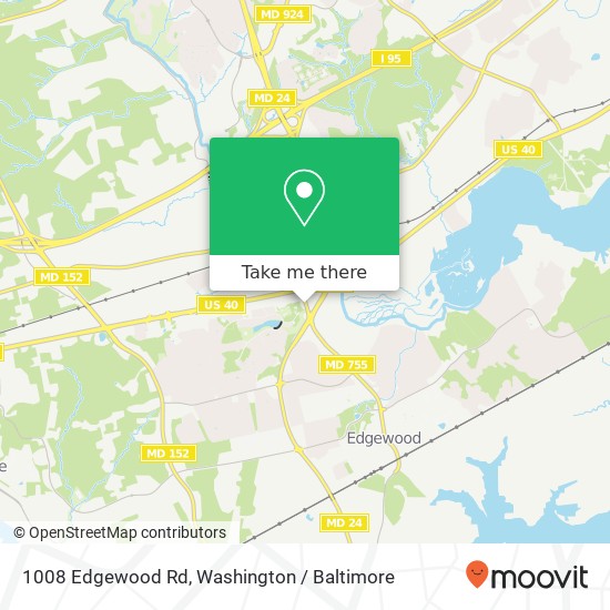 Mapa de 1008 Edgewood Rd, Edgewood, MD 21040