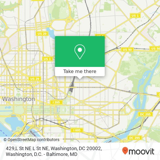 Mapa de 429,L St NE L St NE, Washington, DC 20002