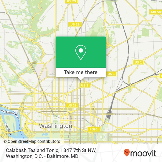 Mapa de Calabash Tea and Tonic, 1847 7th St NW