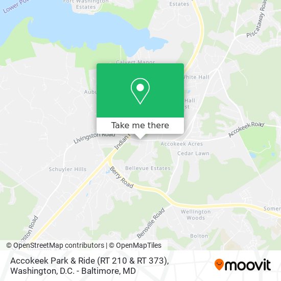 Mapa de Accokeek Park & Ride (RT 210 & RT 373)