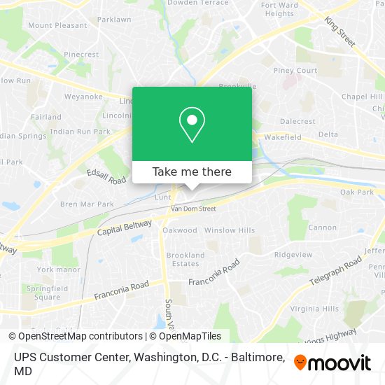 UPS Customer Center map