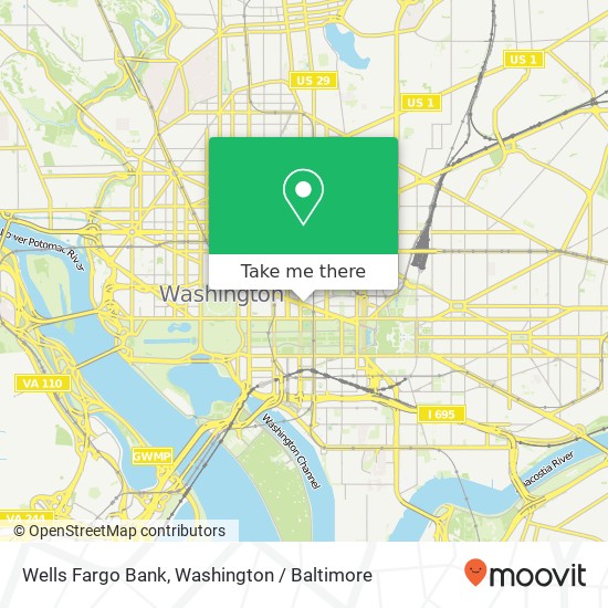 Mapa de Wells Fargo Bank, 801 Pennsylvania Ave NW