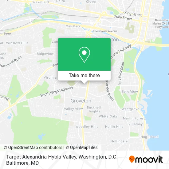 Target Alexandria Hybla Valley map