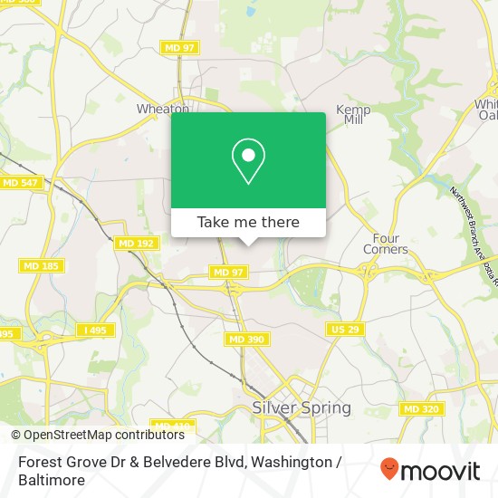 Forest Grove Dr & Belvedere Blvd map