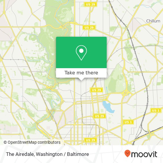 Mapa de The Airedale, 3605 14th St NW