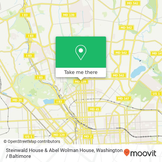 Mapa de Steinwald House & Abel Wolman House, N Charles St
