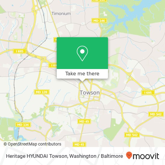 Mapa de Heritage HYUNDAI Towson, 801 York Rd