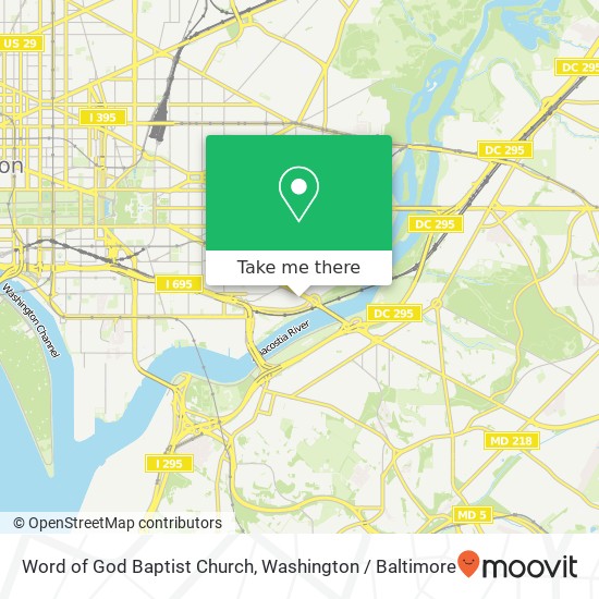 Mapa de Word of God Baptist Church, 1512 K St SE