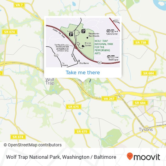 Wolf Trap National Park map