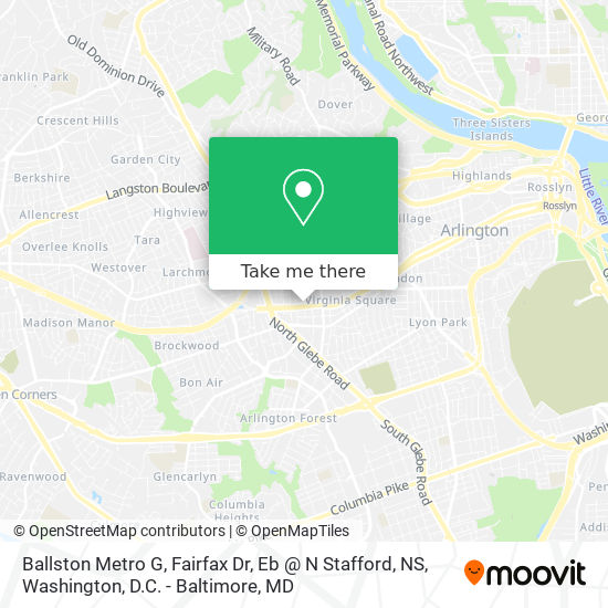 Mapa de Ballston Metro G, Fairfax Dr, Eb @ N Stafford, NS
